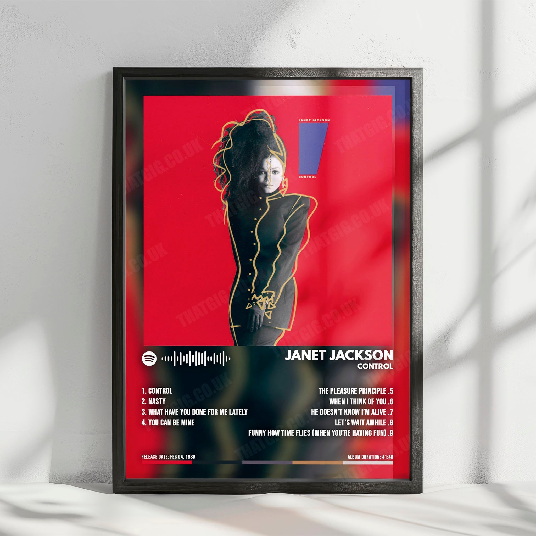 Janet Jackson "Control  " Album Cover Poster - with Complete Tracklist