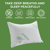 Bamboo Memory Foam Pillow Hypoallergenic Cooling Luxury Premium Fibre Filling for Superior Comfort and Support by OLIVIA ROCCO