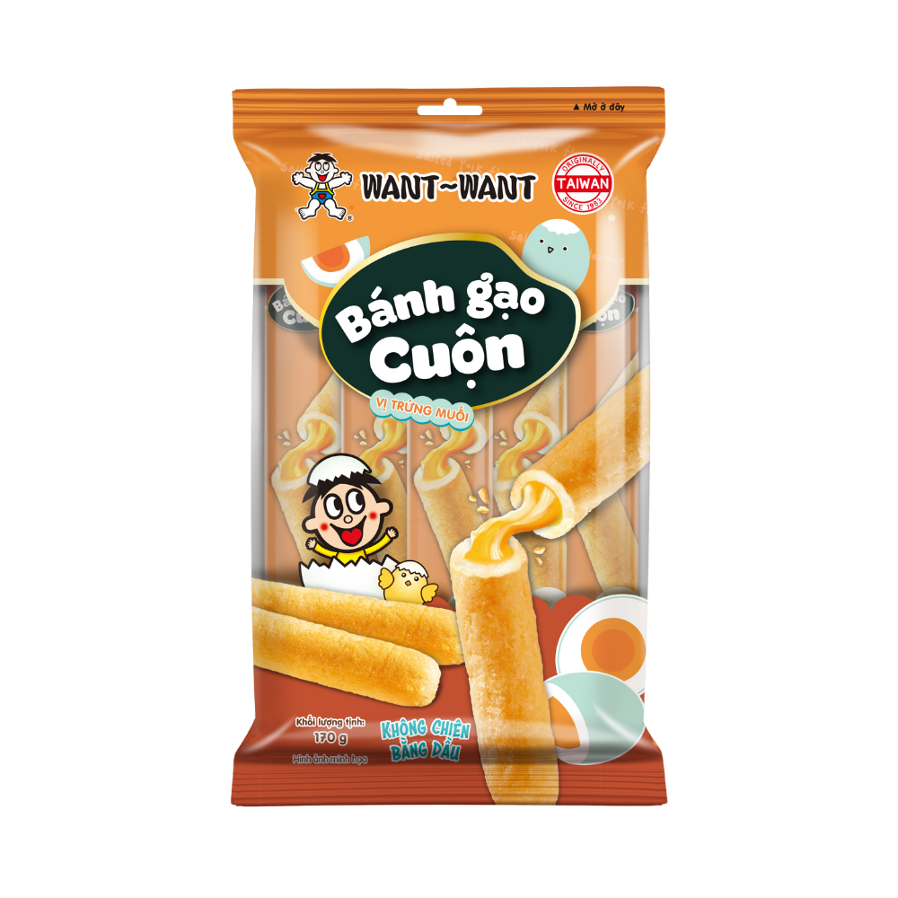 WANT WANT Banh Gao Cuon Vi Trung Muoi 170g