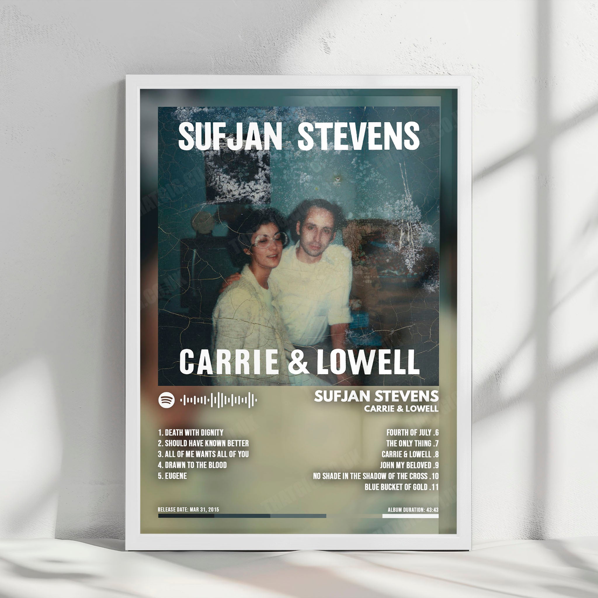Sufjan Stevens "Carrie & Lowell" Album Cover Poster - with Complete Tracklist