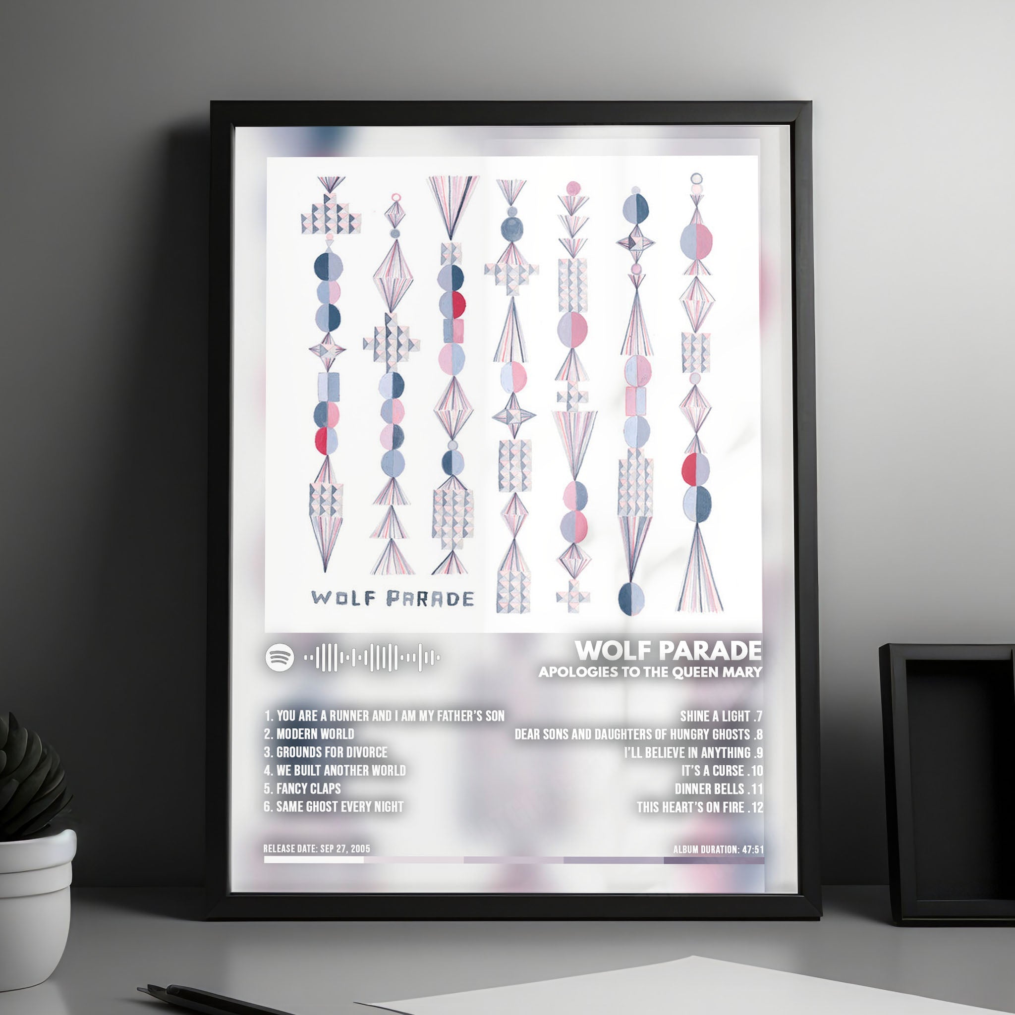 Wolf Parade "Apologies to the Queen Mary" Album Cover Poster - with Complete Tracklist