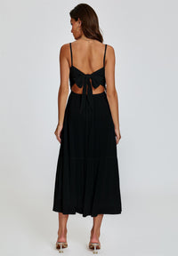 Lace Top Maxi Dress In Black