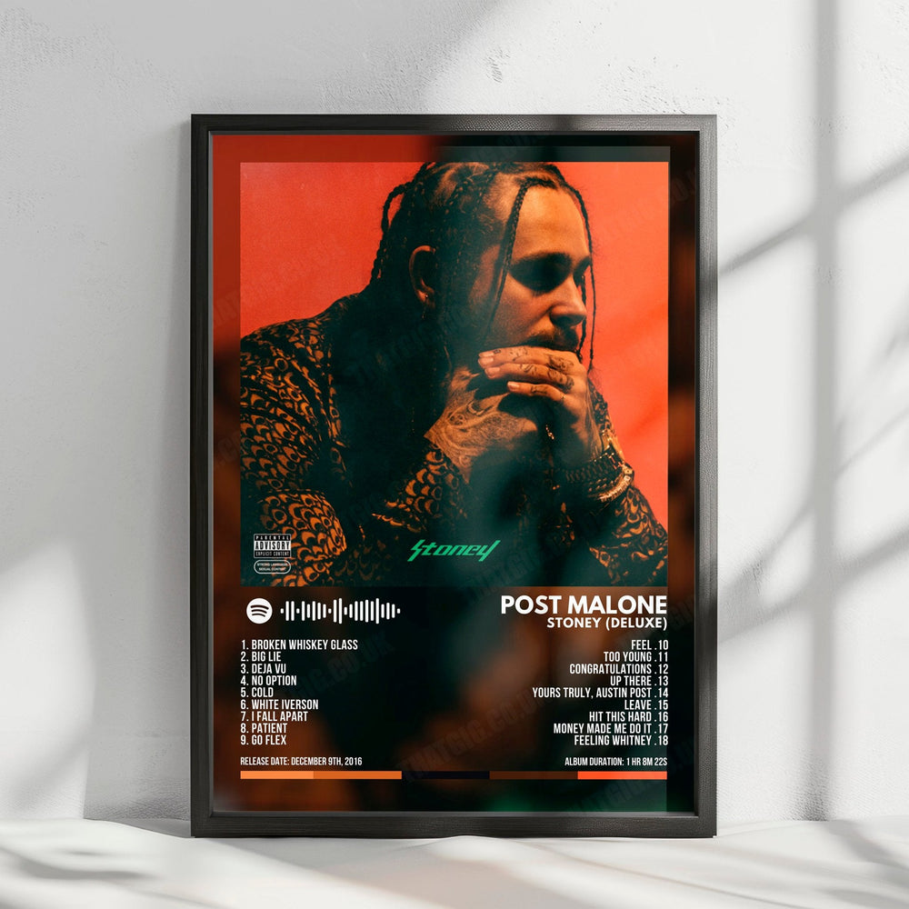 Post Malone "Stoney (Deluxe)" Album Cover Poster - with Complete Tracklist