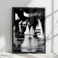 Jay-Z "Reasonable Doubt" Album Cover Poster - with Complete Tracklist