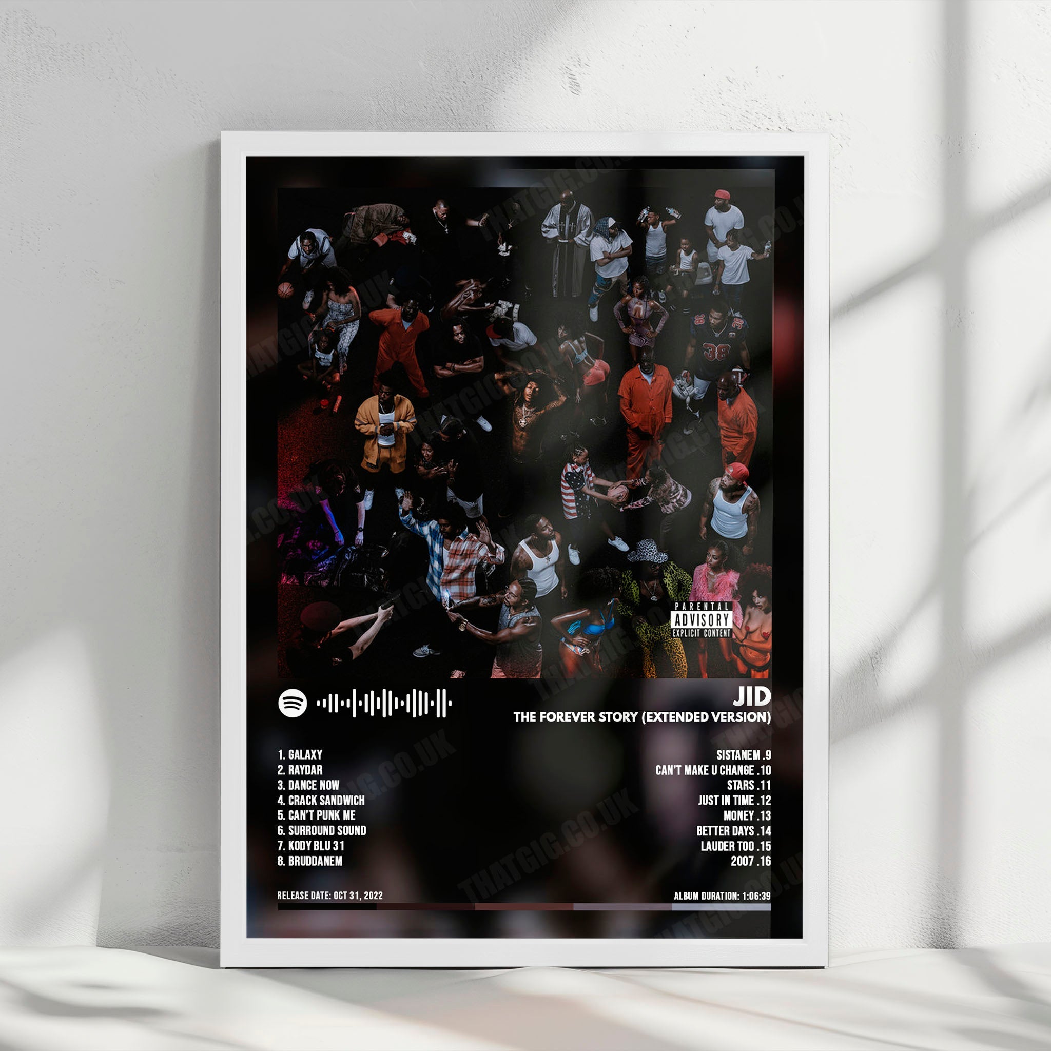 JID "The Forever Story" Album Cover Poster - with Complete Tracklist