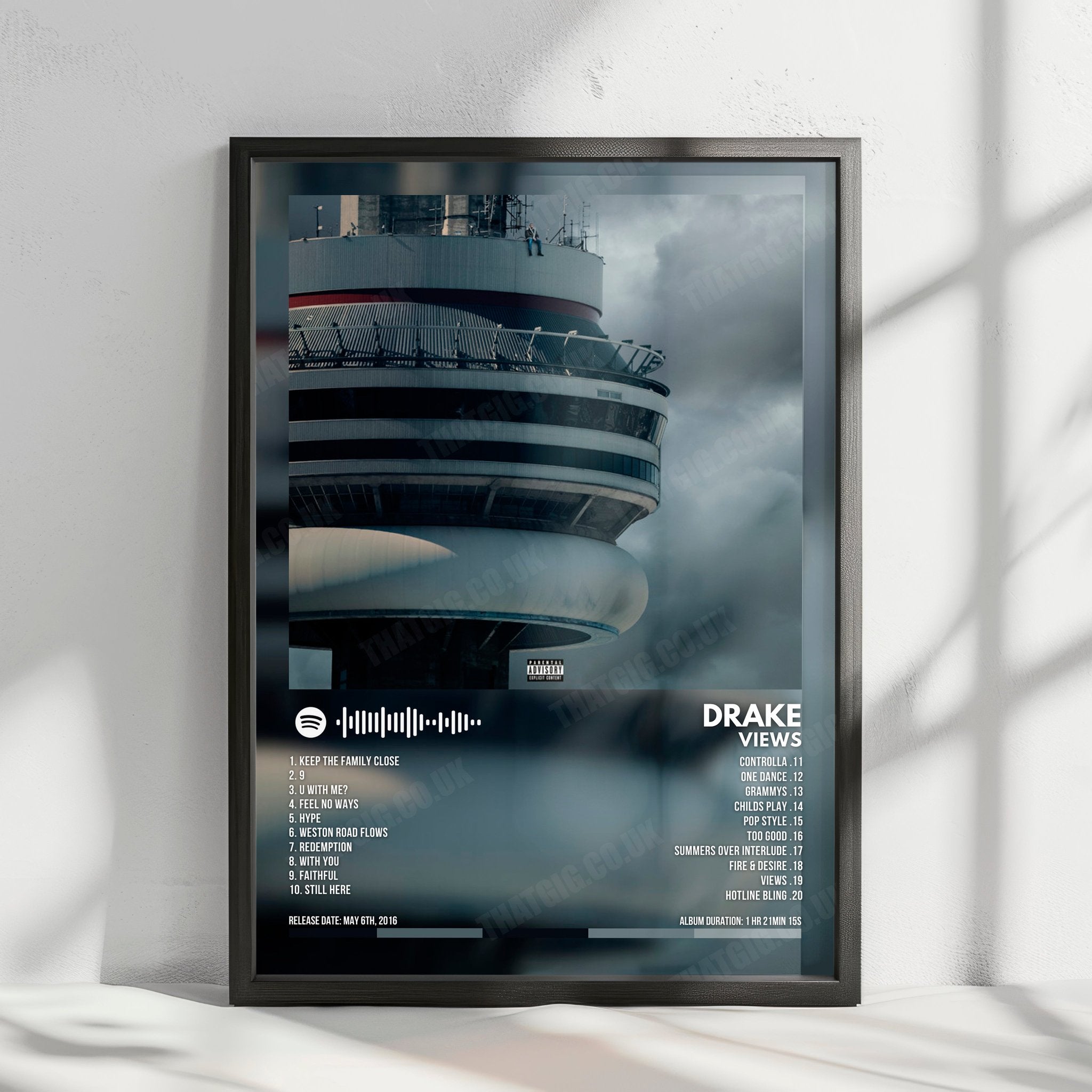 Drake "Views" Album Cover Poster - with Complete Tracklist