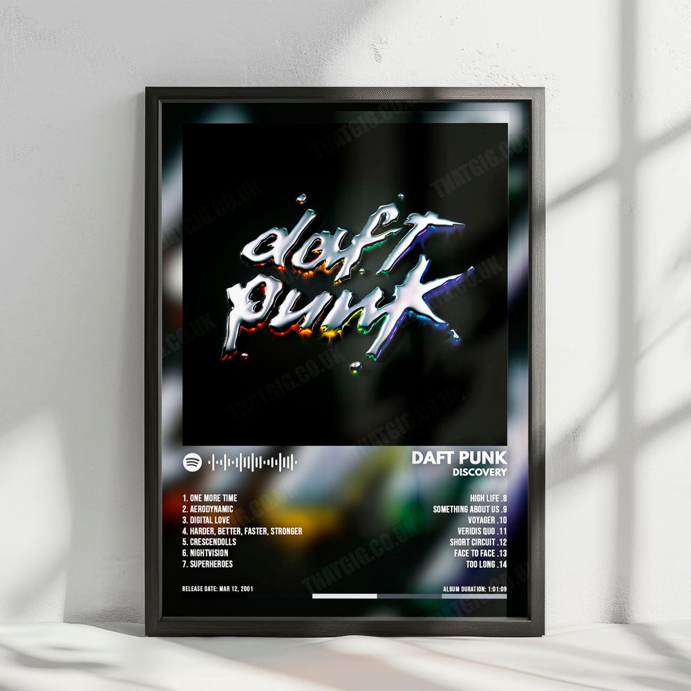 Daft Punk "Discovery  " Album Cover Poster - with Complete Tracklist
