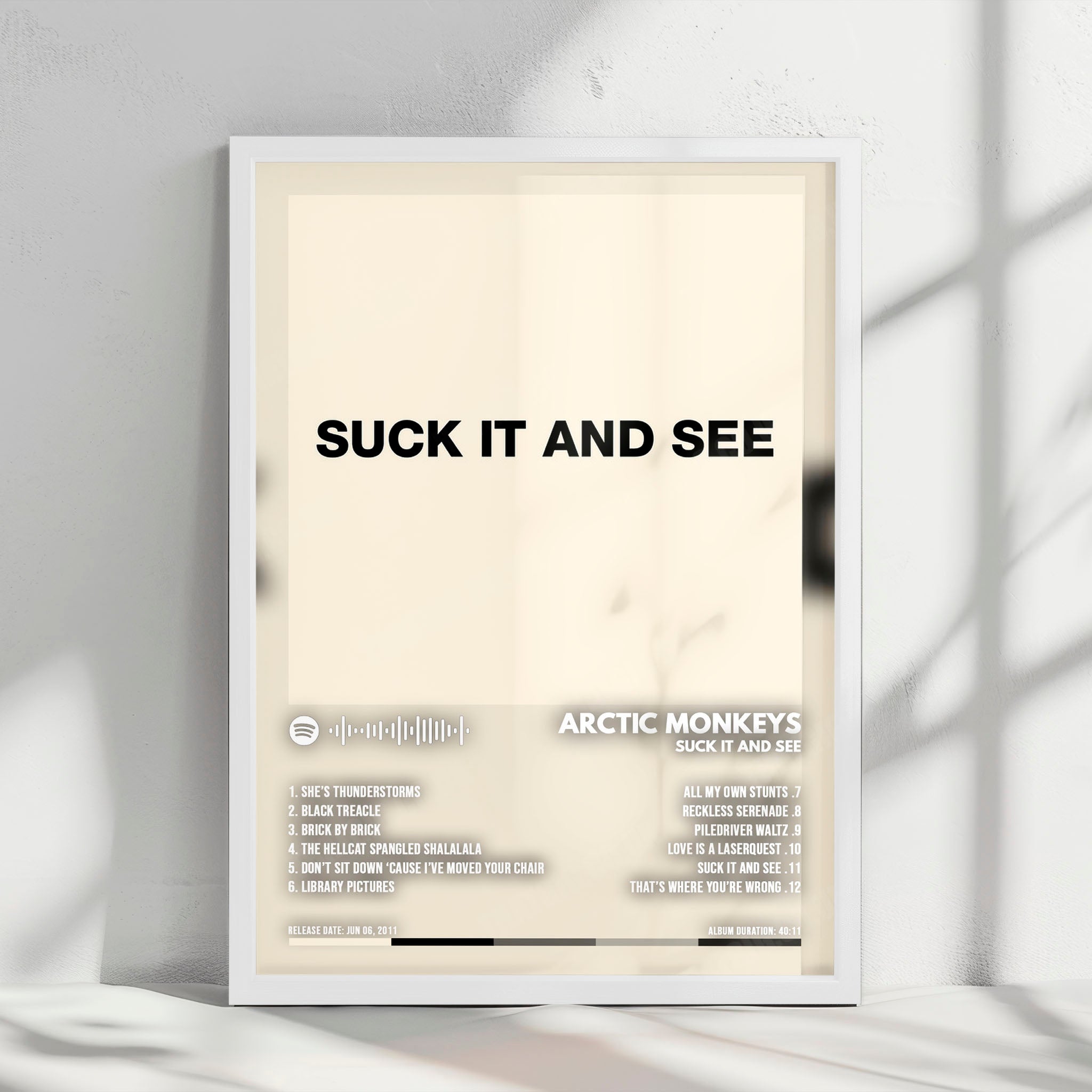 Arctic Monkeys "Suck It and See" Album Cover Poster - with Complete Tracklist