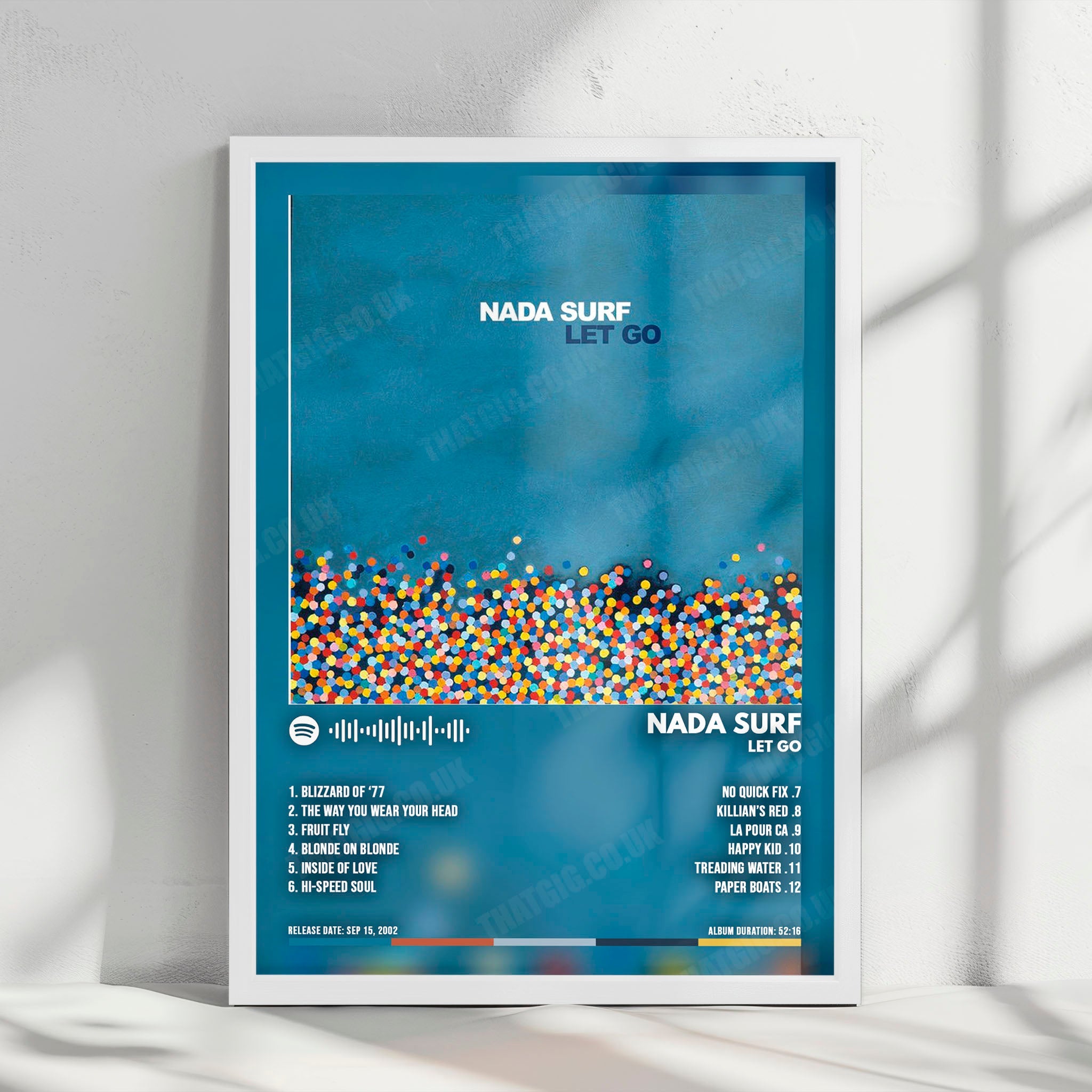 Nada Surf "Let Go" Album Cover Poster - with Complete Tracklist