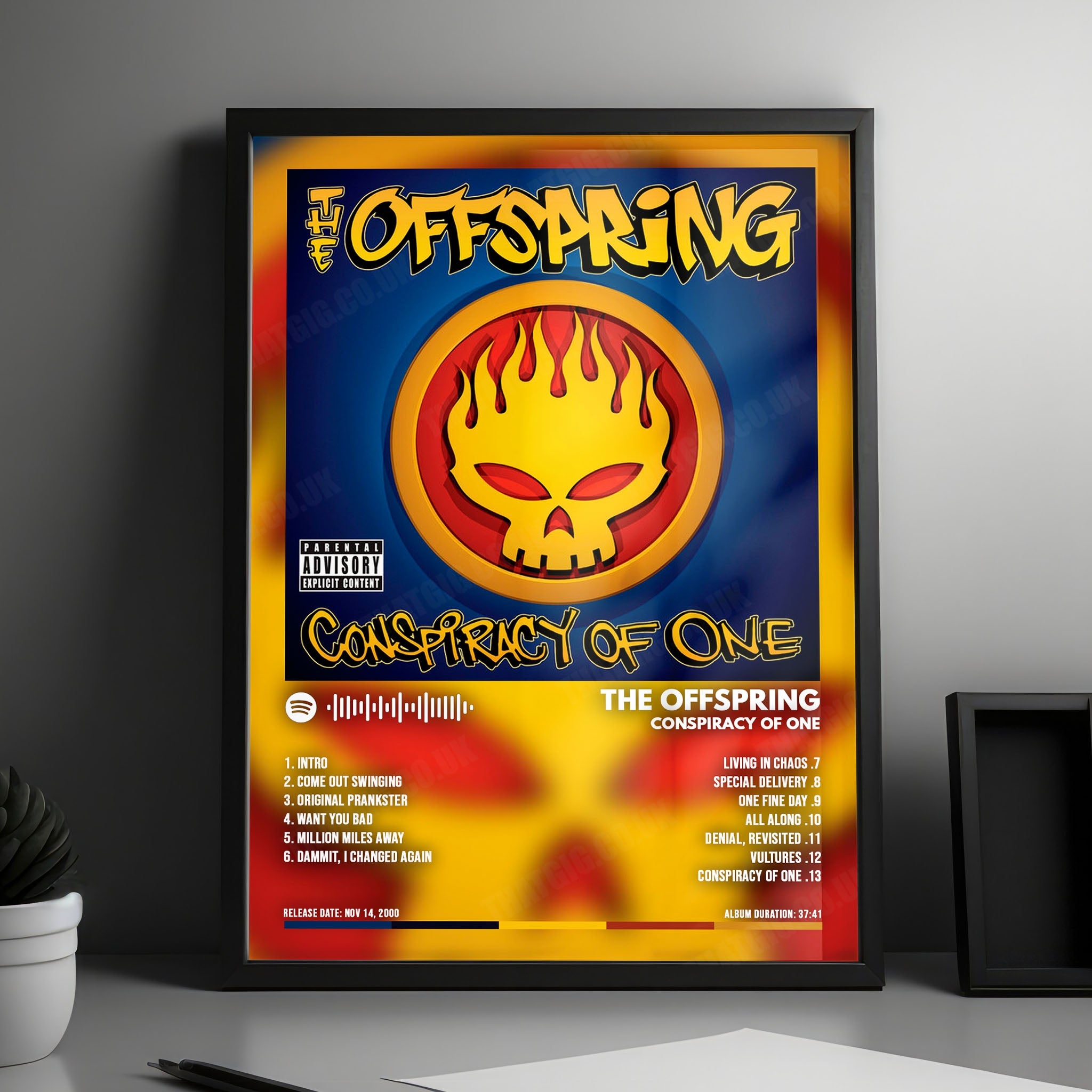 The Offspring "Conspiracy of One  " Album Cover Poster - with Complete Tracklist