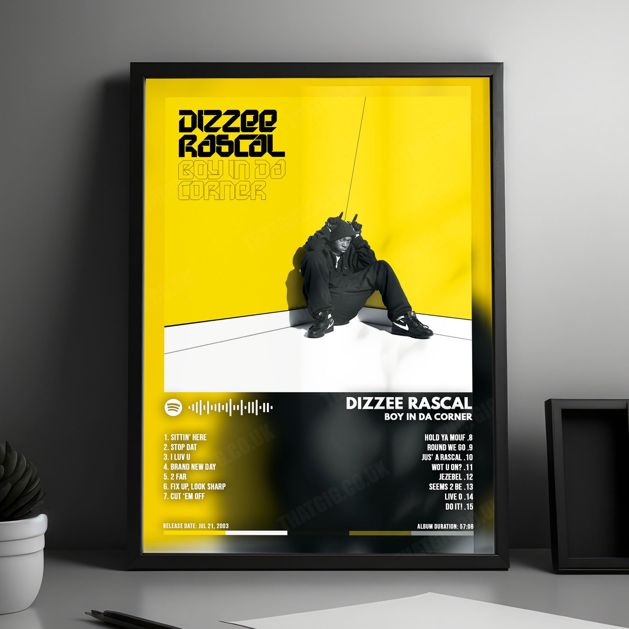 Dizzee Rascal "Boy in da Corner" Album Cover Poster - with Complete Tracklist