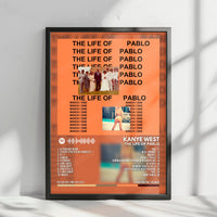Kanye West "The Life Of Pablo" Album Cover Poster - with Complete Tracklist