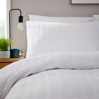 Belgravia White Microfibre Duvet Cover Set with Pillowcases Soft Easy Care Modern Quilt Bedding Bed Linen Set by OLIVIA ROCCO