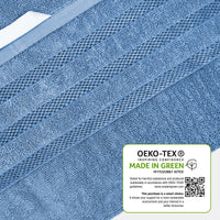 Belmont Viscose Stripe Blue Towels 100% Cotton Hotel Quality Super Absorbent 10 Piece Bale Set, 4 Hand Towel & 12 Face Cloths by OLIVIA ROCCO