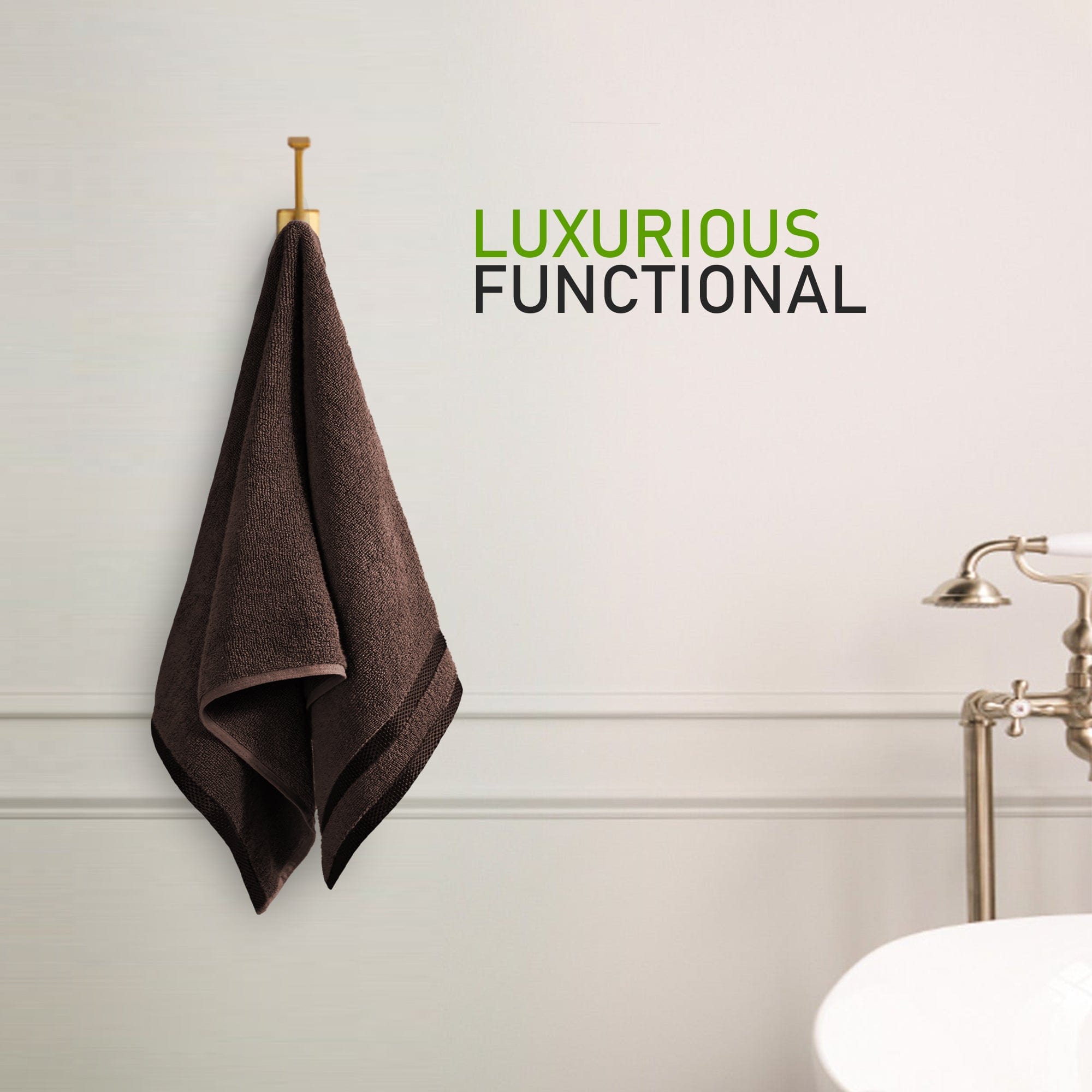 Belmont Viscose Stripe Brown Towels 100% Cotton Hotel Quality Super Absorbent 10 Piece Bale Set, 4 Hand Towel & 12 Face Cloths by OLIVIA ROCCO