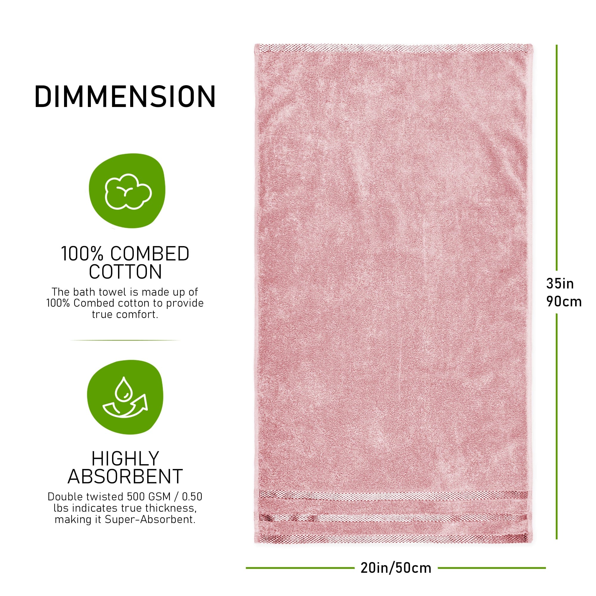 Belmont Viscose Stripe Pink Towels 100% Cotton Hotel Quality Super Absorbent 10 Piece Bale Set, 4 Hand Towel & 12 Face Cloths by OLIVIA ROCCO