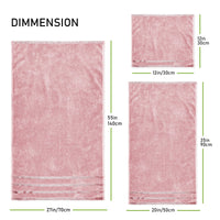 Belmont Viscose Stripe Pink Towels 100% Cotton Hotel Quality Super Absorbent 10 Piece Bale Set, 4 Hand Towel & 12 Face Cloths by OLIVIA ROCCO