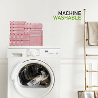 Belmont Viscose Stripe Pink Towels 100% Cotton Hotel Quality Super Absorbent 10 Piece Bale Set, 4 Hand Towel & 12 Face Cloths by OLIVIA ROCCO