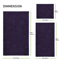 Belmont Viscose Stripe Purple Towels 100% Cotton Hotel Quality Super Absorbent 10 Piece Bale Set, 4 Hand Towel & 12 Face Cloths by OLIVIA ROCCO