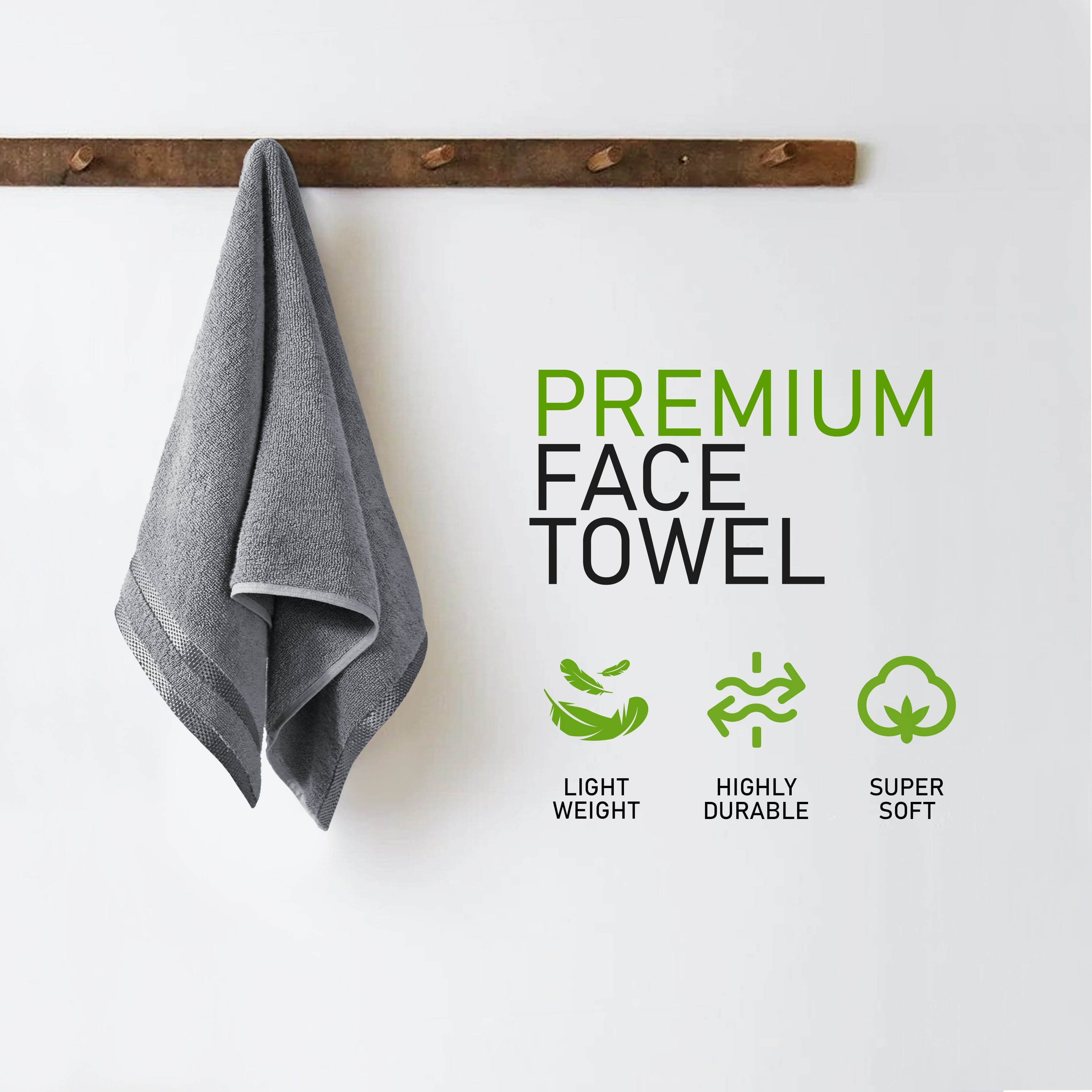 Belmont Viscose Stripe Silver Towels 100% Cotton Hotel Quality Super Absorbent 10 Piece Bale Set, 4 Hand Towel & 12 Face Cloths by OLIVIA ROCCO