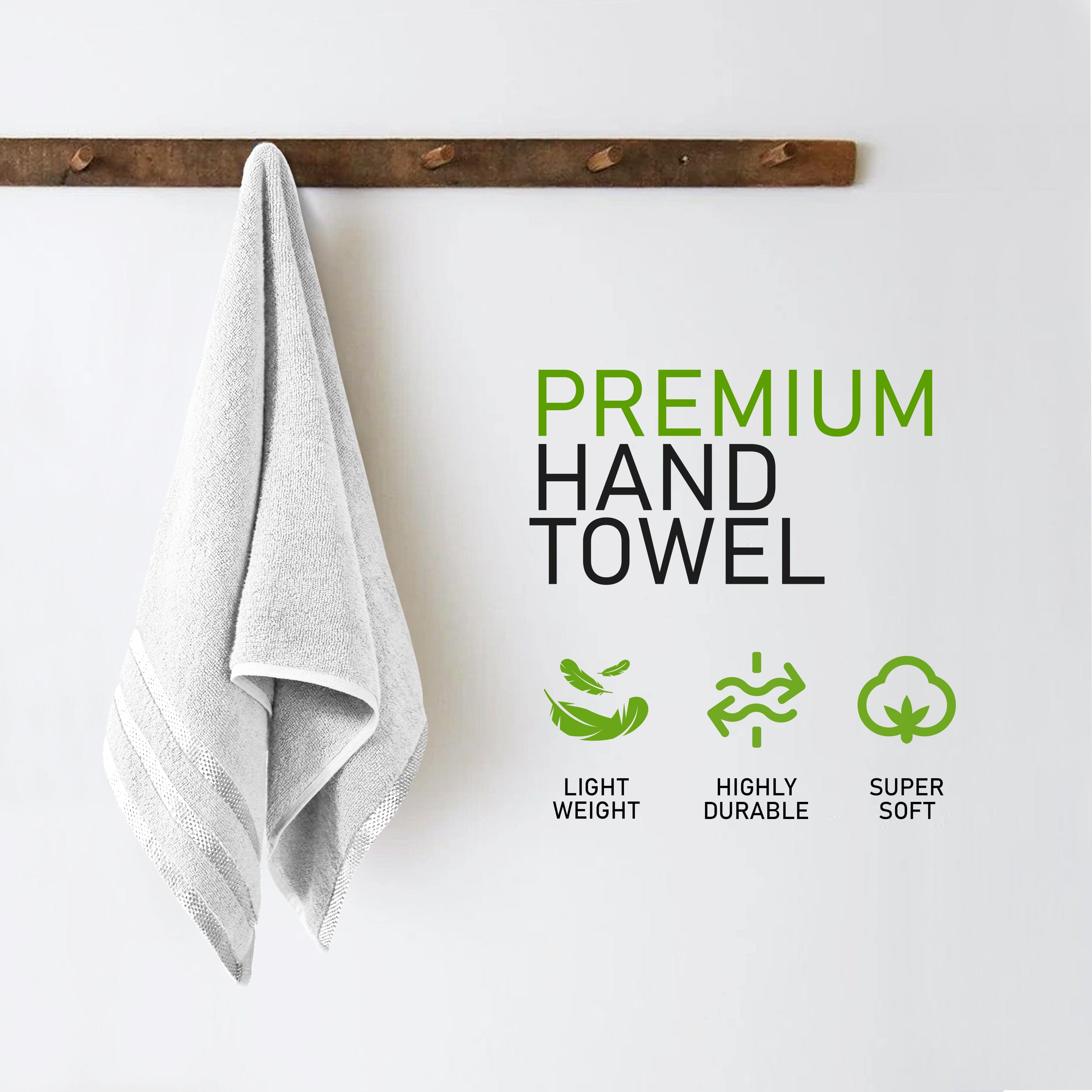 Belmont Viscose Stripe White Towels 100% Cotton Hotel Quality Super Absorbent 10 Piece Bale Set, 4 Hand Towel & 12 Face Cloths by OLIVIA ROCCO