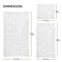 Belmont Viscose Stripe White Towels 100% Cotton Hotel Quality Super Absorbent 10 Piece Bale Set, 4 Hand Towel & 12 Face Cloths by OLIVIA ROCCO