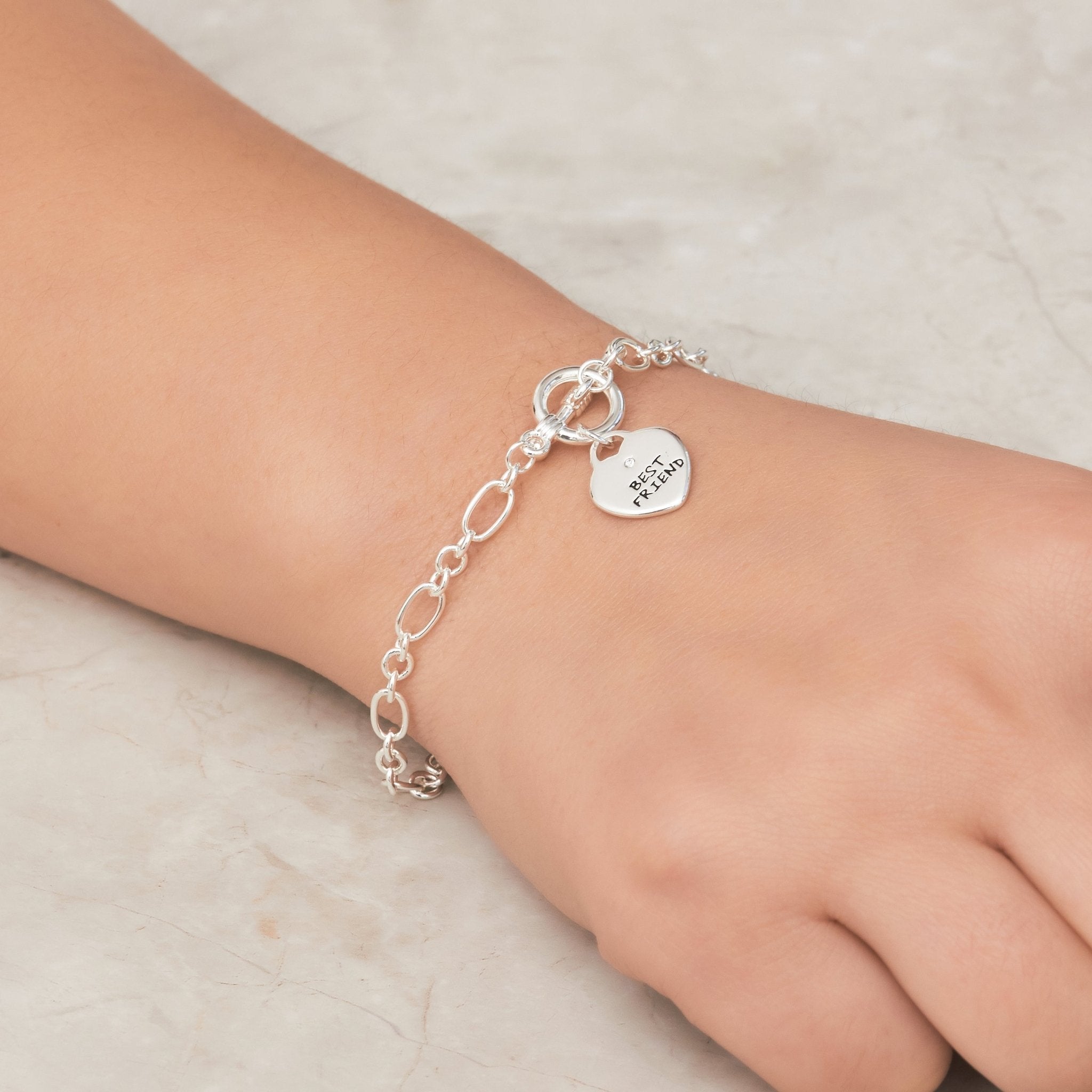 Best Friend Charm Bracelet Created with Zircondia® Crystals