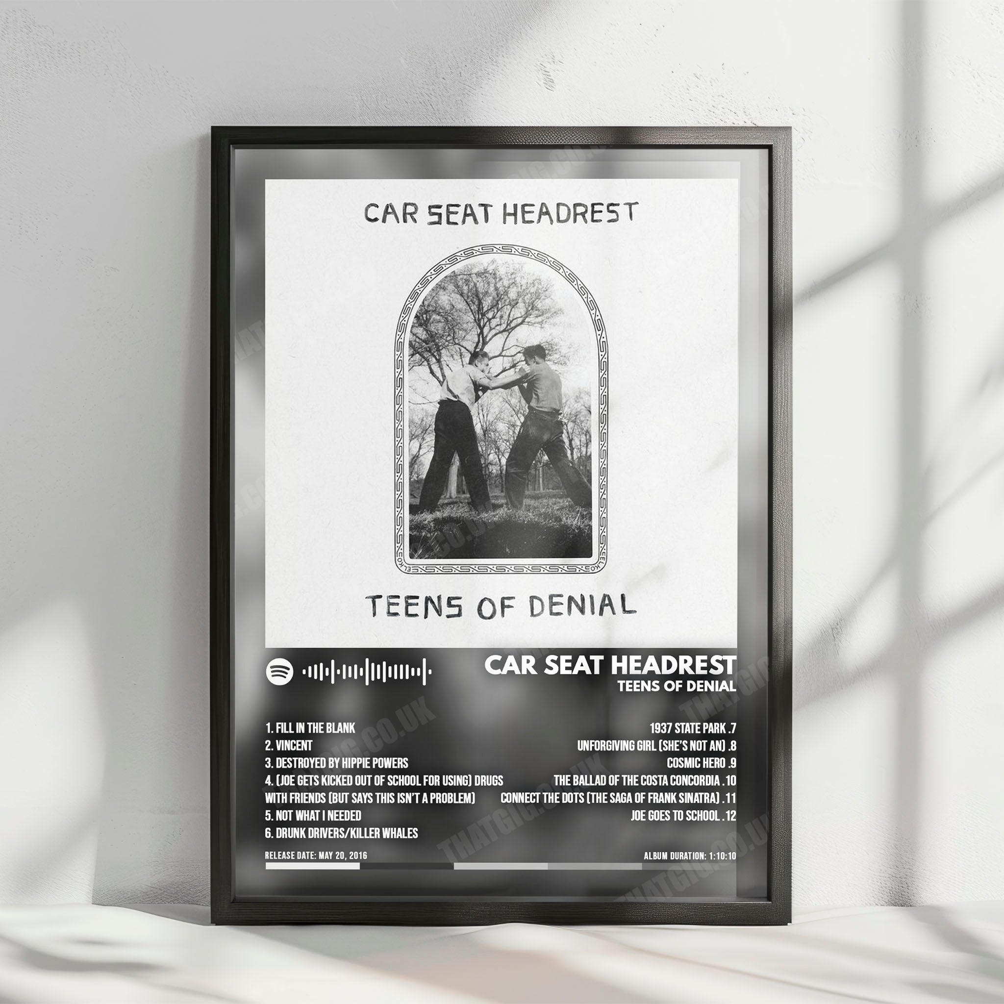Car Seat Headrest "Teens Of Denial" Album Cover Poster - with Complete Tracklist