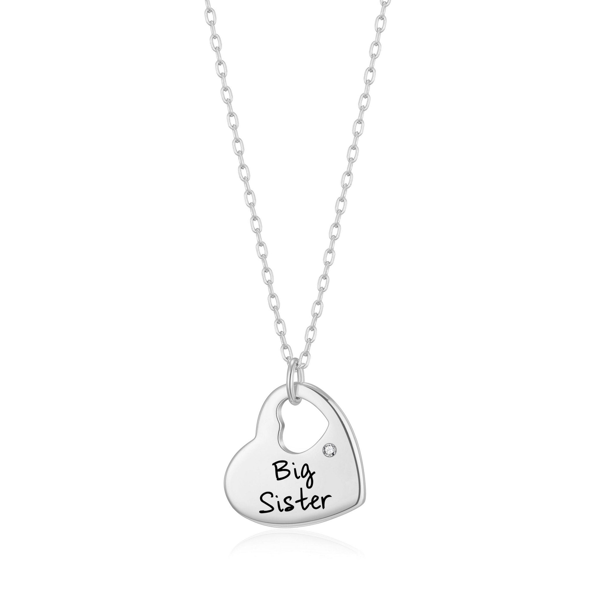Big Sister Heart Necklace Created with Zircondia® Crystals