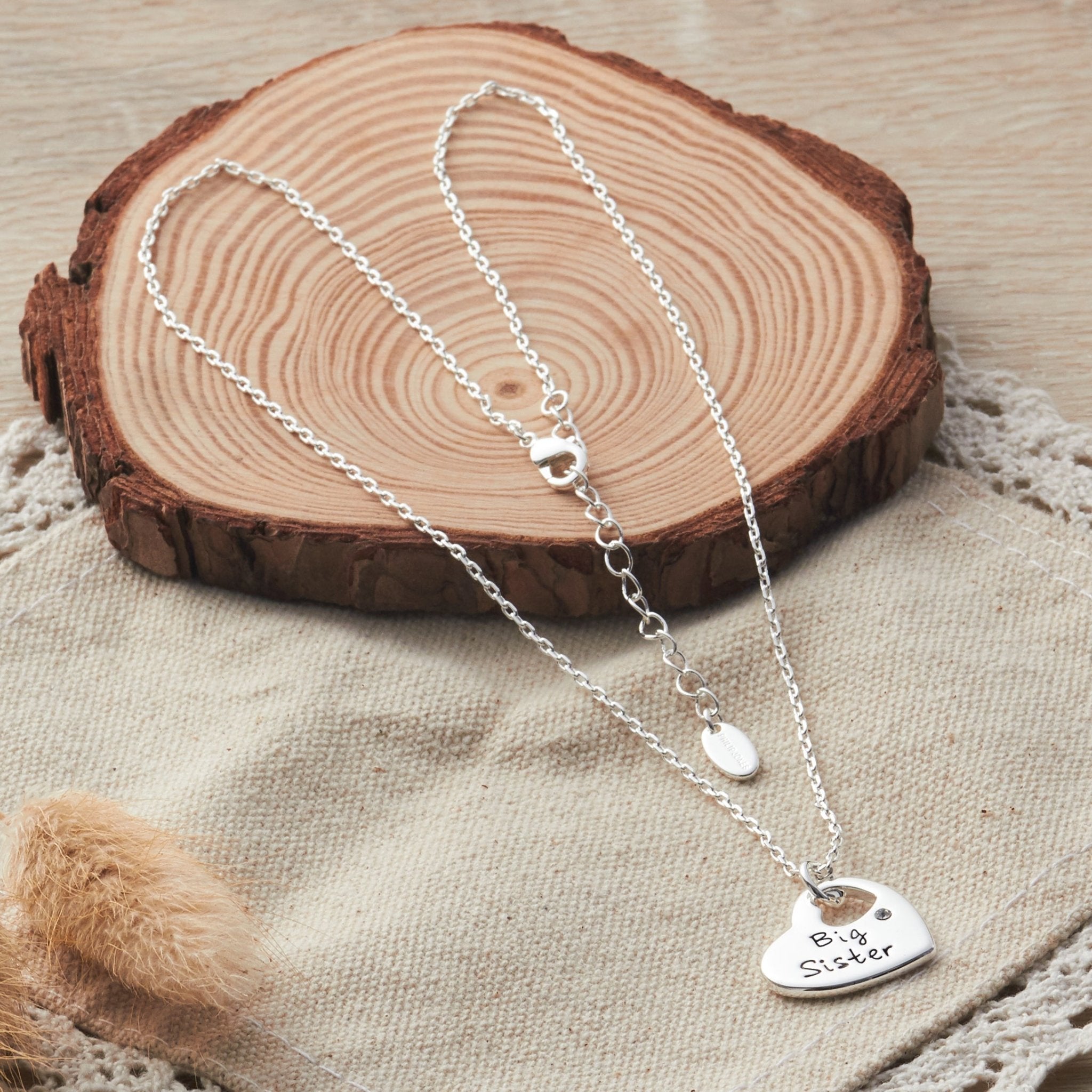 Big Sister Heart Necklace Created with Zircondia® Crystals