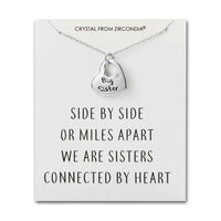 Big Sister Heart Necklace with Quote Card Created with Zircondia® Crystals