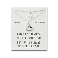 Big Sister Little Sister Piece of My Heart Necklace Set