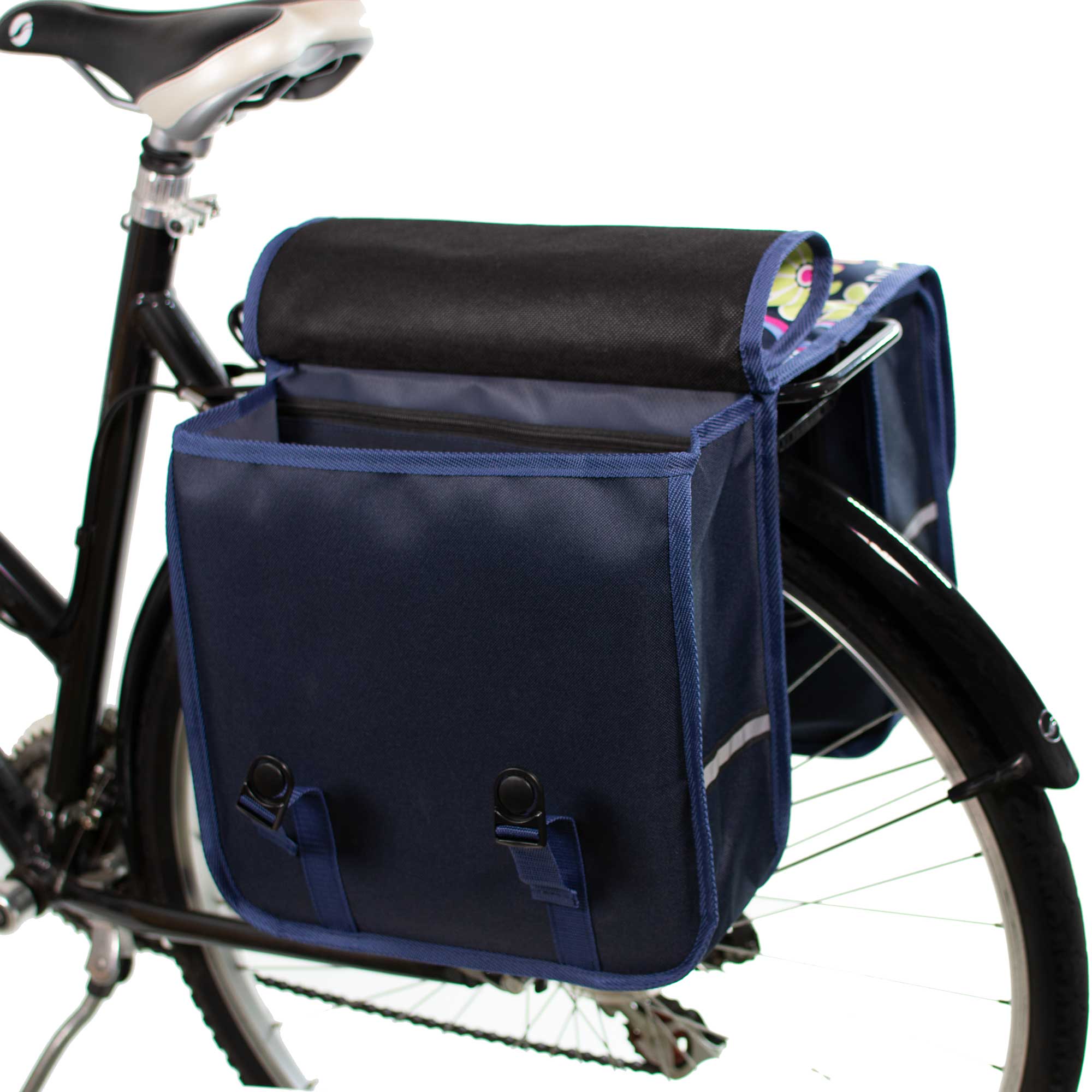 BikyBag Classic CL - Bicycle Double Pannier Bag (Pink Daisy)