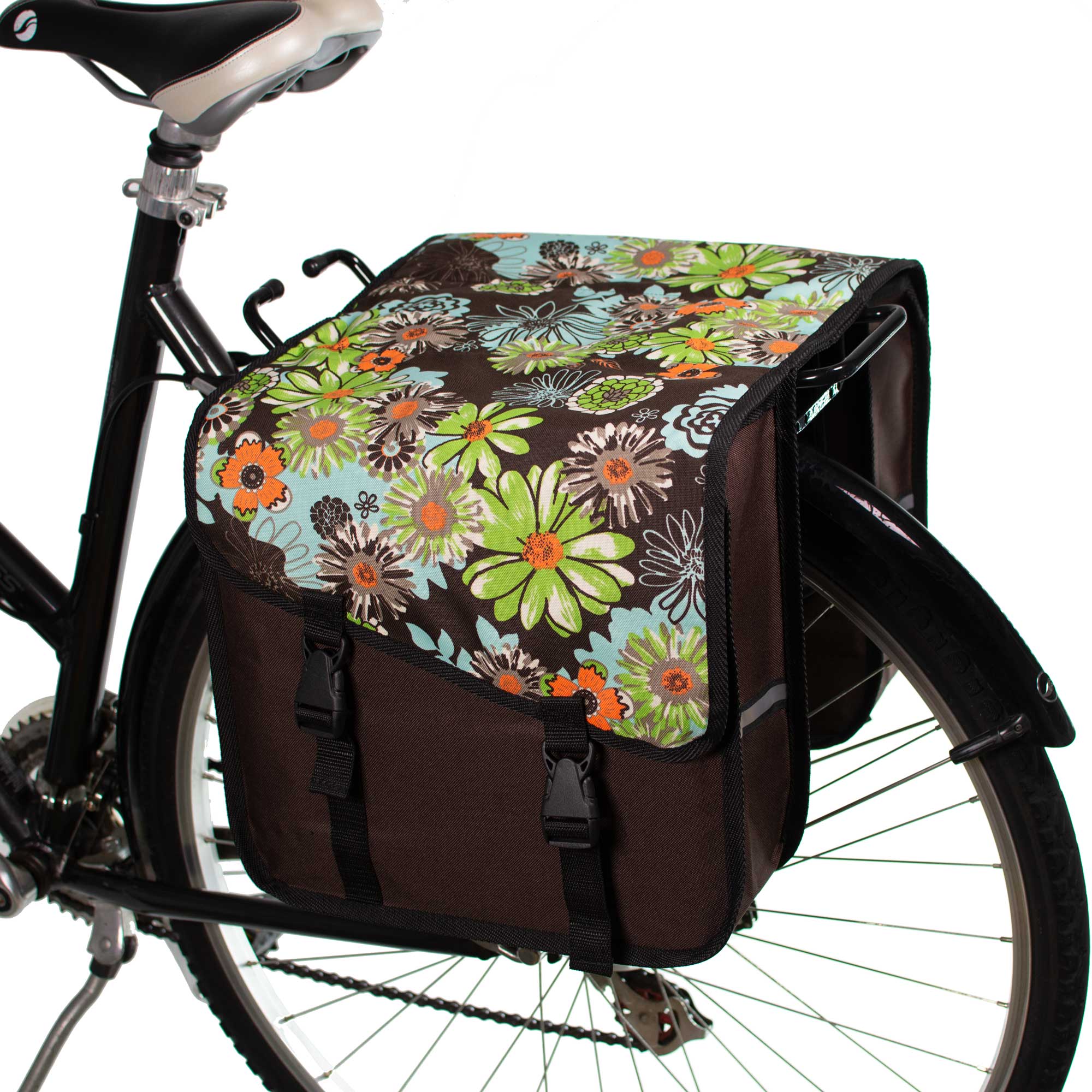 BikyBag Classic CS - Bicycle Double Panniers (Green Meadow)