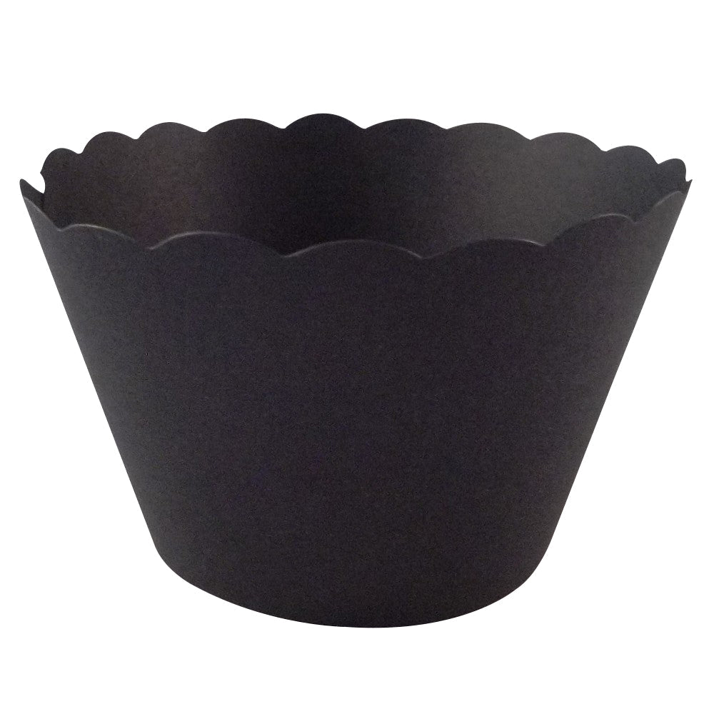 50 Black Cupcake Wrappers – Sleek Decorative Wraps for Gothic or Halloween Themes