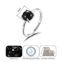 Black Onyx Adjustable Ring with Quote Card