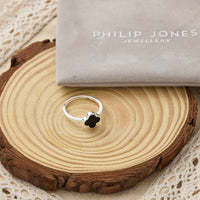 Black Onyx Gemstone Adjustable Clover Ring