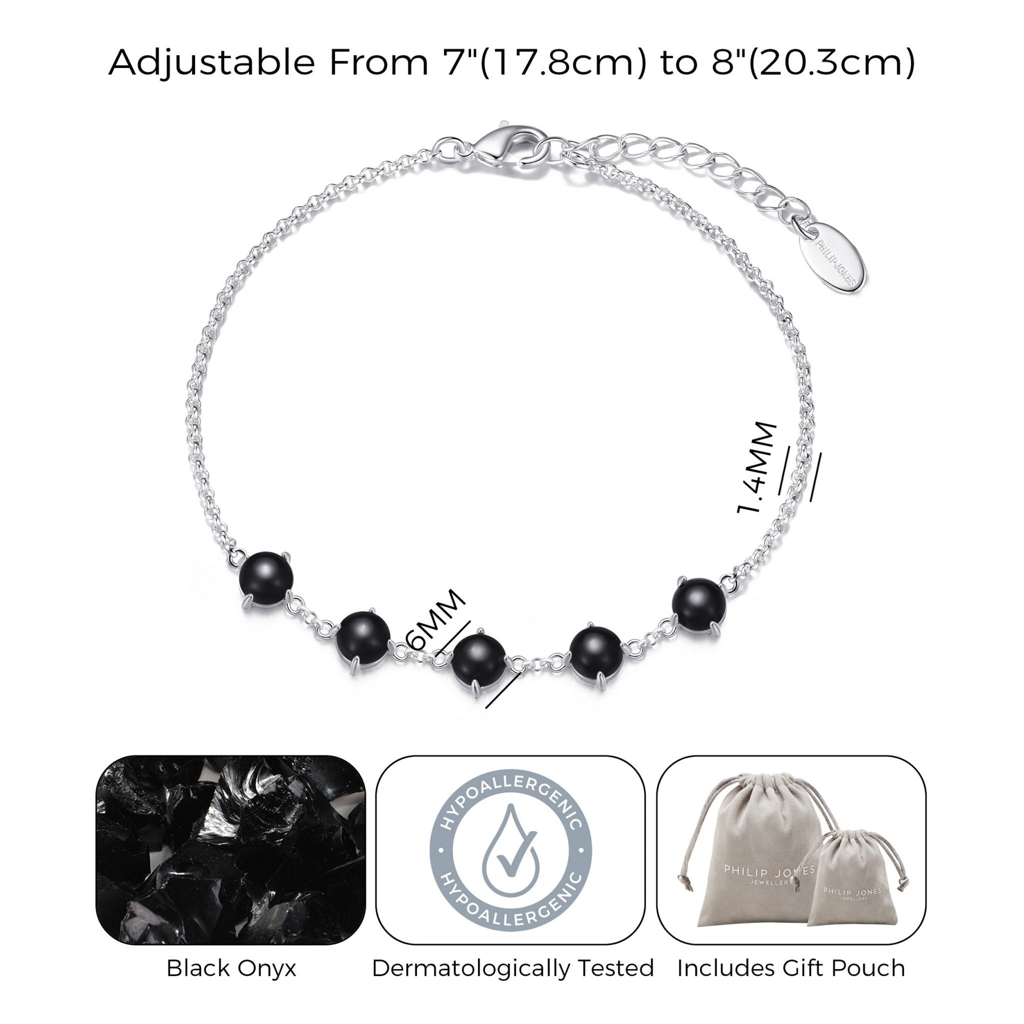 Black Onyx Gemstone Bracelet