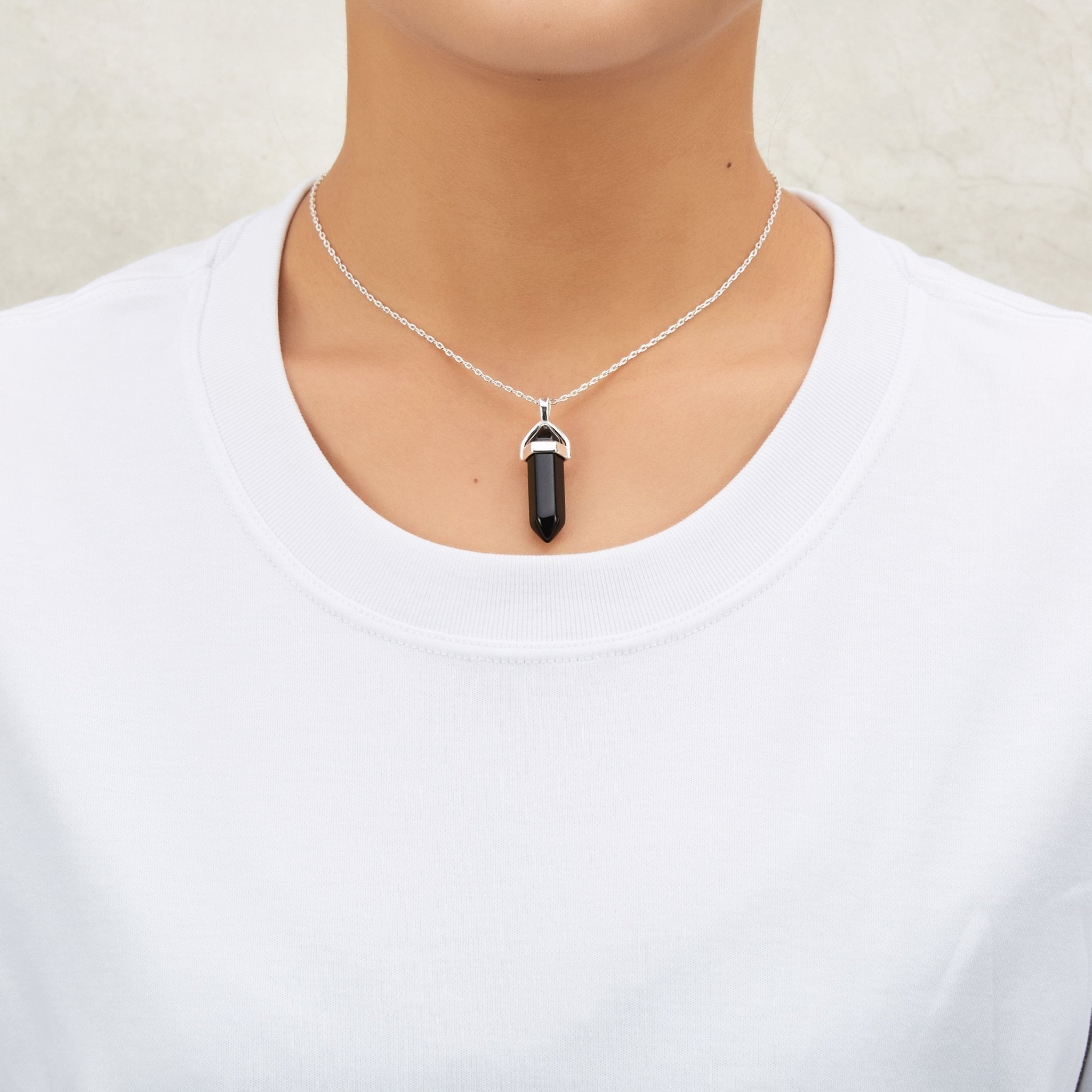Black Onyx Genuine Gemstone Necklace