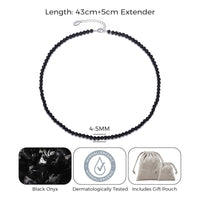 Black Onyx Mini Beaded Gemstone Necklace