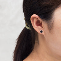 Black Onyx Stud Earrings with Quote Card