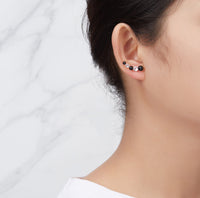 Black Pearl Climber Earrings Created with Zircondia® Crystals