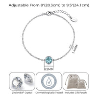 Blue Crystal Anklet Created with Zircondia® Crystals