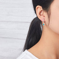 Blue Crystal Hoop Earrings Created with Zircondia® Crystals