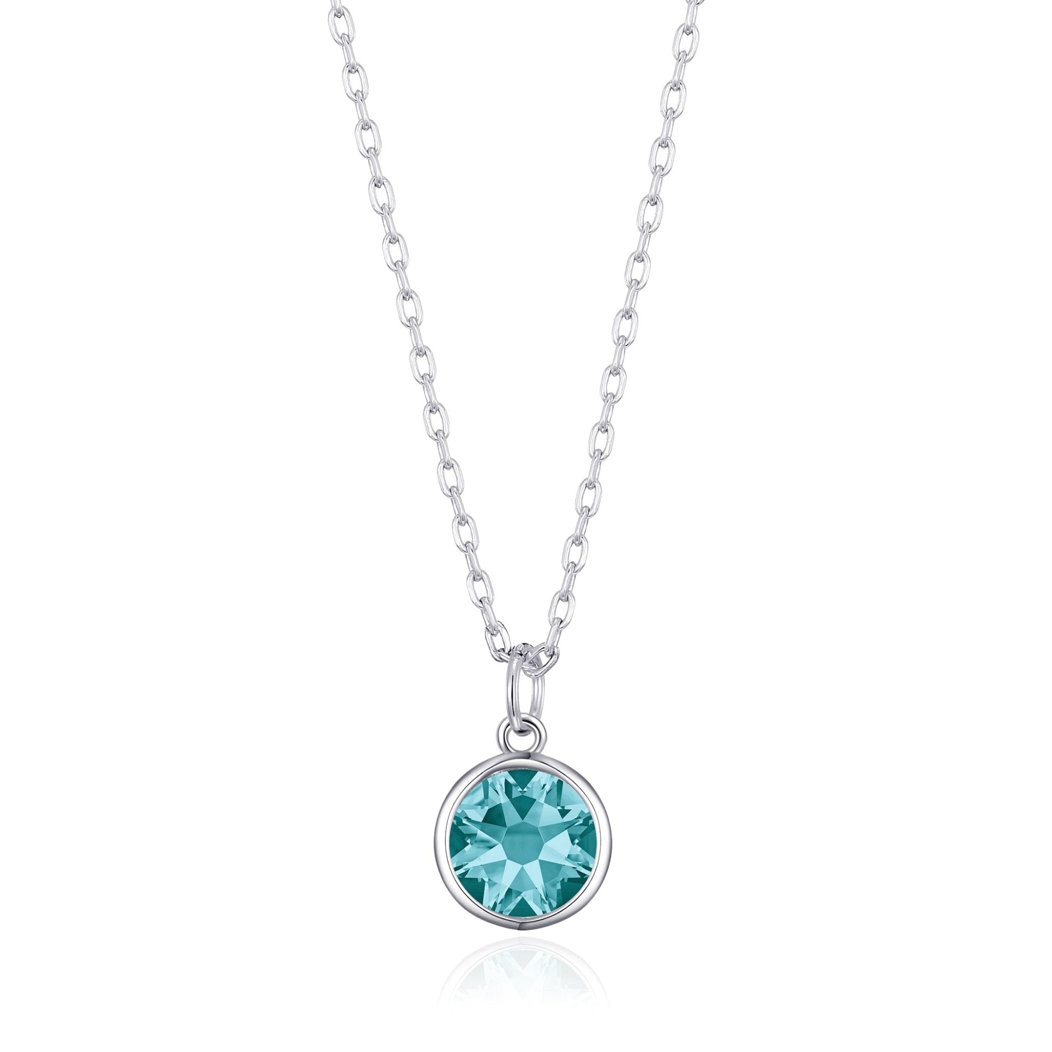 Blue Crystal Necklace Created with Zircondia® Crystals