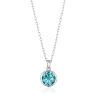 Blue Crystal Necklace Created with Zircondia® Crystals