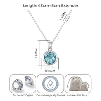 December (Blue Topaz) Birthstone Necklace Created with Zircondia® Crystals