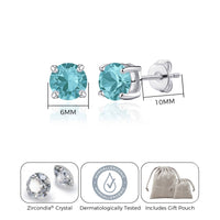 December (Blue Topaz) Birthstone Earrings Created with Zircondia® Crystals