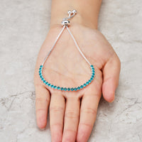 Blue Tennis Friendship Bracelet Created with Zircondia® Crystals