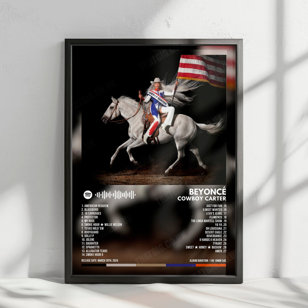 Beyoncé "Cowboy Carter" Album Cover Poster - with Complete Tracklist